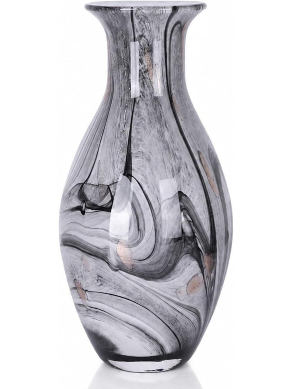 Colorful Hand Blown Glass Vase - Swirl Art Design for Home Decor, Coffee Table